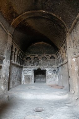 Türkiye 'nin başkenti Kapadokya' daki antik Selime Manastırı 'ndaki bir mağara kilisesinde.