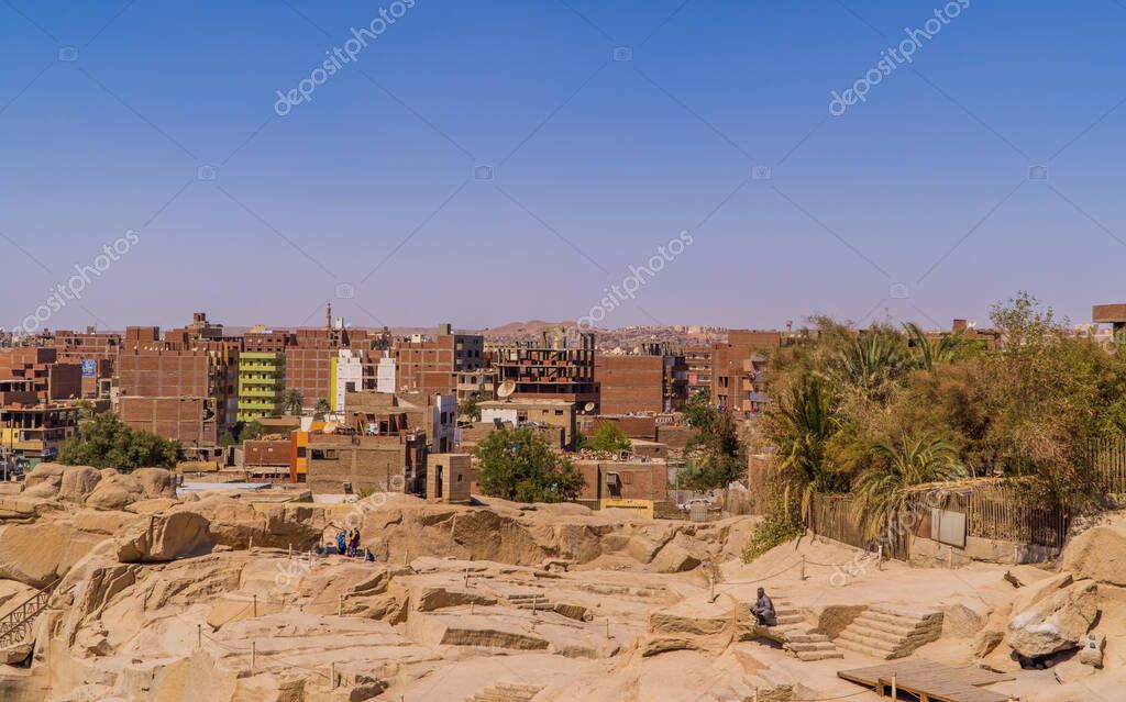 Asuán, Egipto 2 de abril de 2021 vista panorámica de la ciudad de