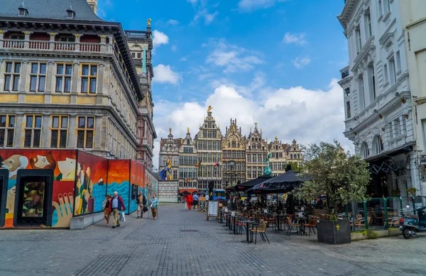 Anversa Belgio Agosto 2021 Vista Sulla Strada Grote Markt Piazza — Foto Stock