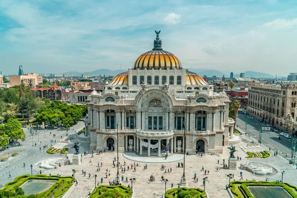墨西哥 墨西哥城 2021年8月20日 美丽的贝拉斯艺术博物馆的空中景观 — 图库照片