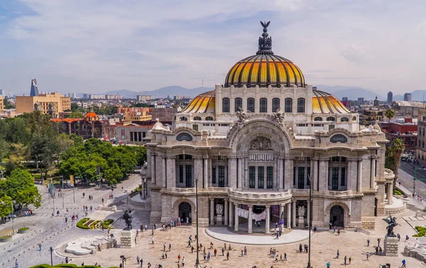 墨西哥 墨西哥城 2021年8月20日 Palacio Bellas Artes 艺术博物馆宫 全景鸟瞰 — 图库照片