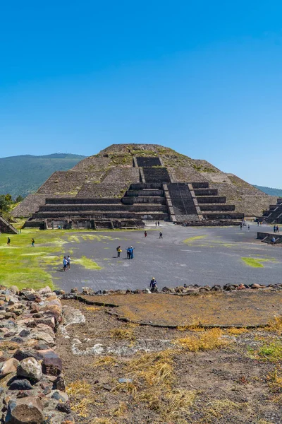 Teotihuacan México Agosto 2021 Vista Vertical Sítio Arqueológico Teotihuacan Com — Fotografia de Stock