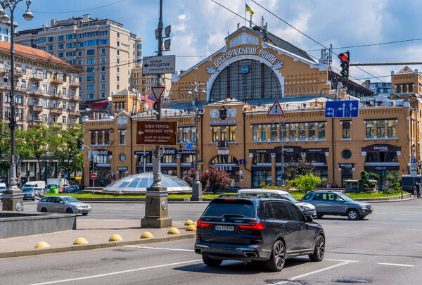 Kyiv, Ukraine - June 15, 2021 - street photography of BWM X7 at Bessarabsky Market