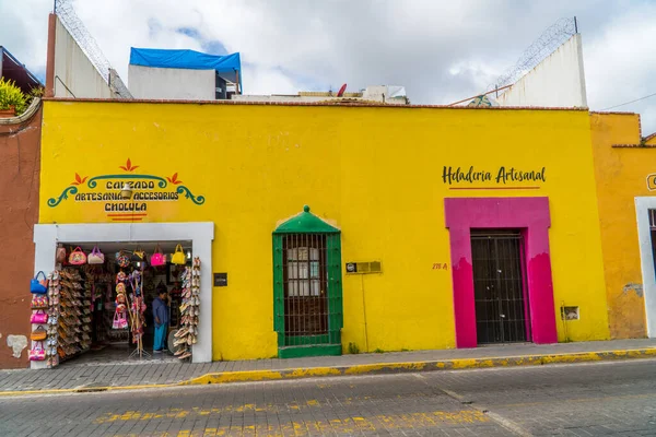 Cholula Agosto 2021 Edifici Coloniali Con Gelateria — Foto Stock