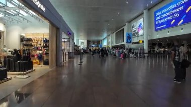 Brüksel, Belçika - 4 Eylül 2025 - BRU Havaalanı kıyısı 