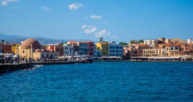 Hanya (Girit), Yunanistan - 16 Eylül 2025 - Venedik 'in Hanya Limanı