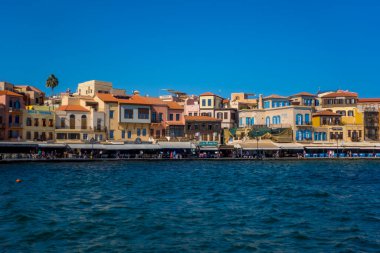 Hanya (Girit), Yunanistan - 16 Eylül 2025 - Venedik 'in Hanya Limanı