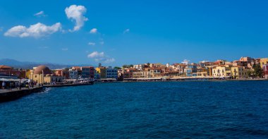 Hanya (Girit), Yunanistan - 16 Eylül 2025 - Venedik 'in Hanya Limanı