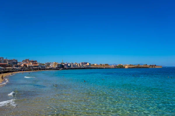 Hanya (Girit), Yunanistan - 16 Eylül 2025 - Venedik 'in Hanya Limanı manzarası