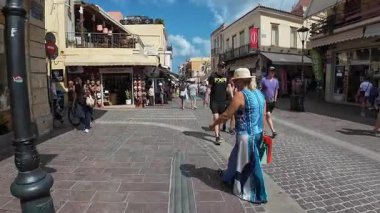 Hanya (Girit), Yunanistan - 16 Eylül 2025 - Eski Hanya Kasabası 'nda yürüyüş