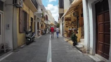 Rethymno (Girit), Yunanistan - 19 Eylül 2025 - Eski Rethimno Kasabası