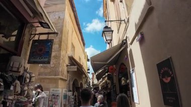 Rethymno (Girit), Yunanistan - 19 Eylül 2025 - Eski Rethimno Kasabası