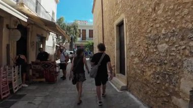 Rethymno (Girit), Yunanistan - 19 Eylül 2025 - Eski Rethimno Kasabası