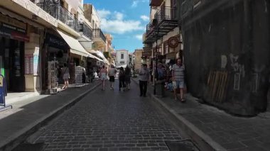 Rethymno (Girit), Yunanistan - 19 Eylül 2025 - Eski Rethimno Kasabası