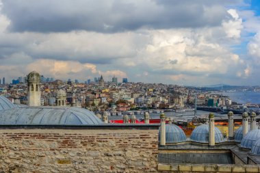 İstanbul 'un panoramik manzarası, Süleyman Camii' nden Türkiye