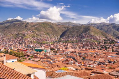 San Blas Bakış Alanı 'ndan Cusco, Peru' nun hava manzarası