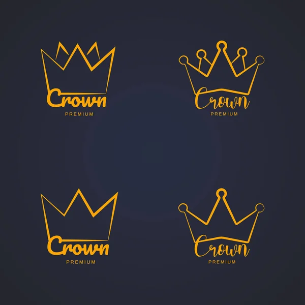 Kraliyet Taç Logosu. El çizimi tacı. lüks altın logo