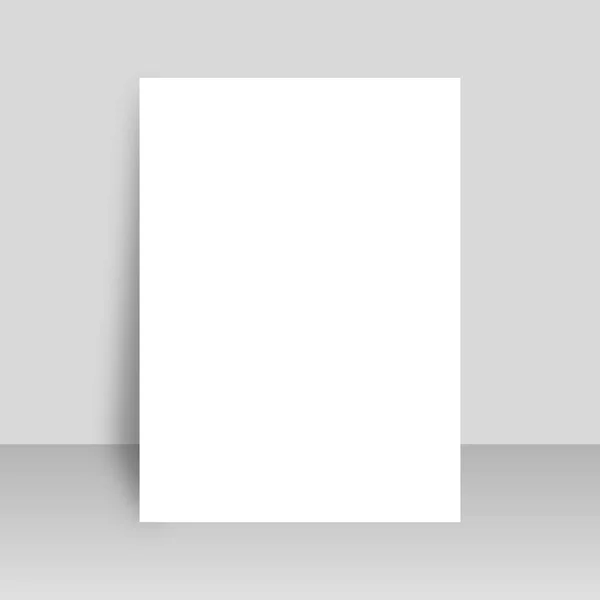 Beyaz, boş, gölgeli A4 kağıdı. Broşür, kapak, poster gibi tasarım için şablonlar.