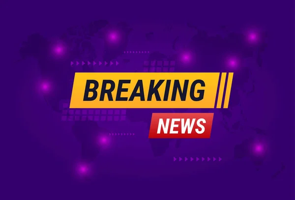 Mor renkli flaş haber konsepti. Haber kanalları ya da internet televizyon arkaplanı için tasarım şablonu. Son dakika haberleri