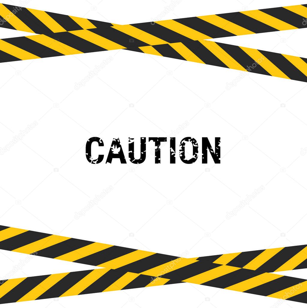 Caution sign with black and yellow stripes. warning sign background