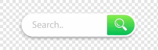 Sök Bar Med Skugga Transparent Bakgrund Användargränssnitt För Sökruta Grön — Stock vektor