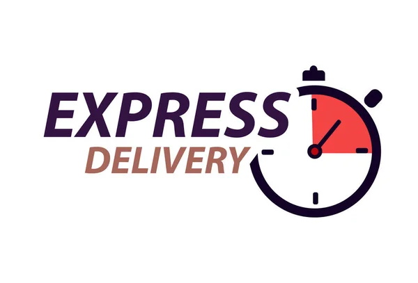 Teslimat servis ikonu konsepti. Dur saat ikonuyla teslimat. Ekspres dağıtım etiketleri.