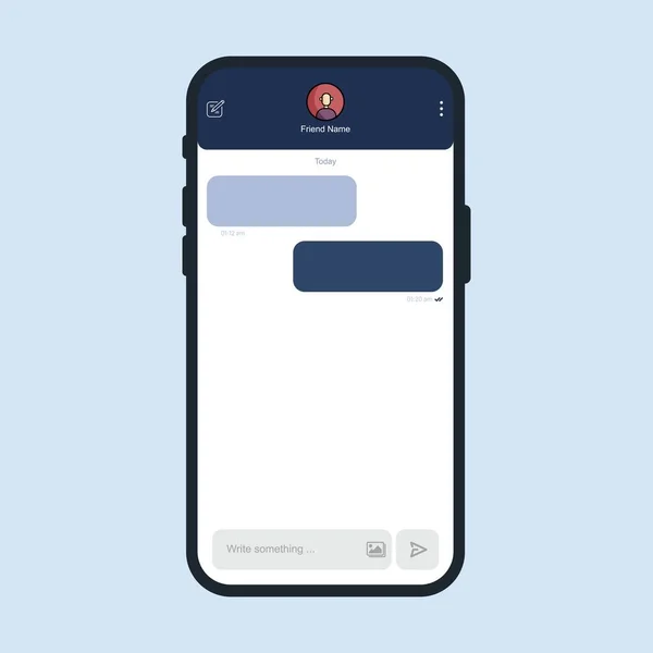 Editierbare Telefonchat Attrappe Mockup Von Mobilen Messenger Smartphone Chatten Sms — Stockvektor