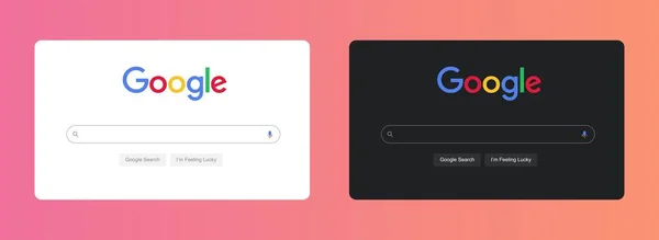 Google Arama Çubuğu Tasarım Şablonu Arama Motoru Arayüzü Google Arama — Stok Vektör