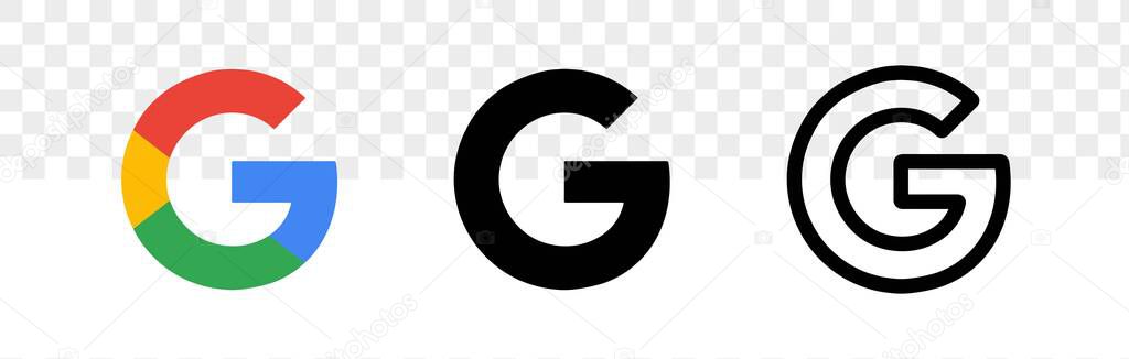Google new logo. Letter G icon of google.