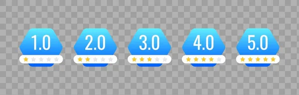 5 star rating icon vector illustration. Isolated rating badge for website or app.