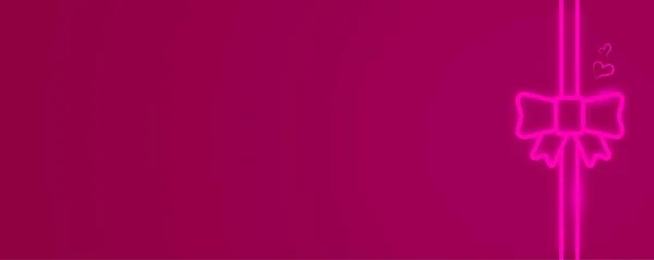 輝くギフトの弓とリボンと休日のピンクの背景 贈り物イベントやプロモーションのためのピンクのバナーテンプレート — ストックベクタ