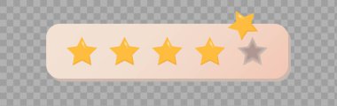 Uygulamalar ve web siteleri için beş yıldızlı ürün değerlendirme simgesi. Müşteri geribildirim konsepti çizimleri.