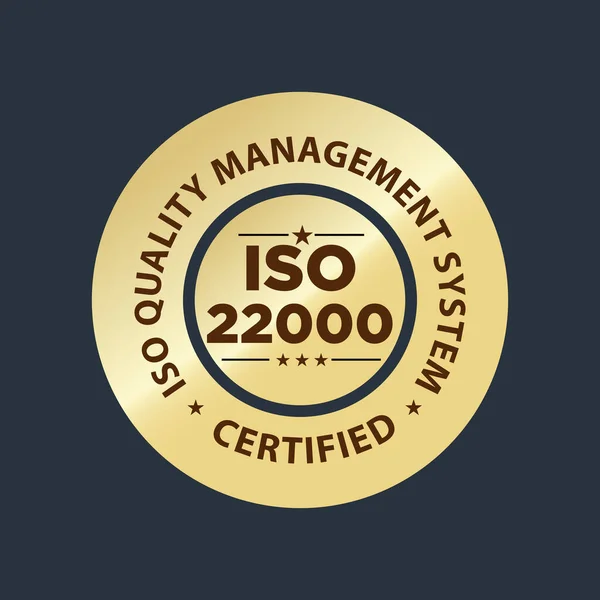 ISO 22000 sertifikalı pul, kalite yönetim sistemi vektör çizimi