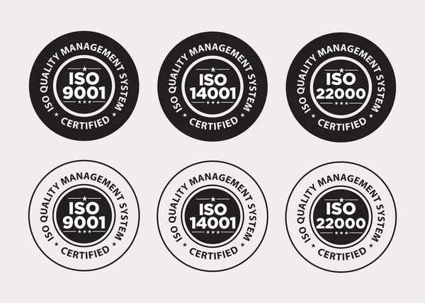 ISO sertifikalı, kalite yönetim sistemi vektör çizimi, siyah ve beyaz,  