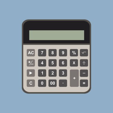 hesaplayıcı düz vektör çizimi, hesaplama mavi arkaplan  