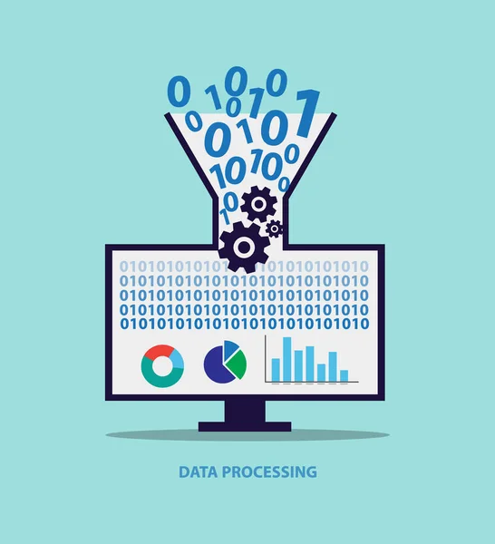Data Processing Conceptual Template Data Optimization Vector Illustration Data Analytics — Stock Vector