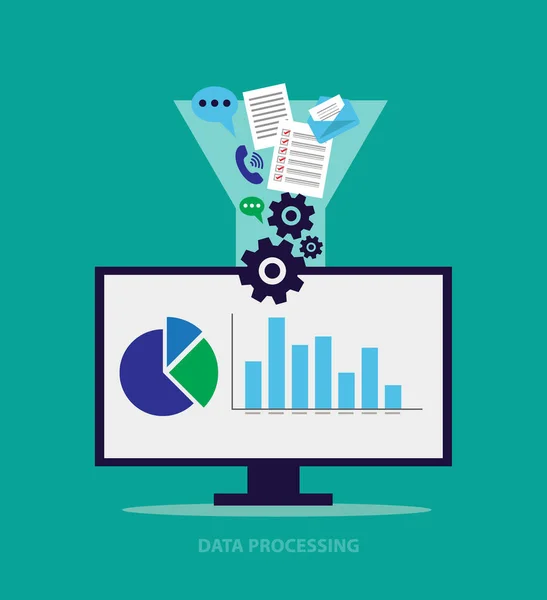 Plantilla Conceptual Procesamiento Datos Optimización Datos Procesamiento Datos Gráfico Diagrama — Vector de stock