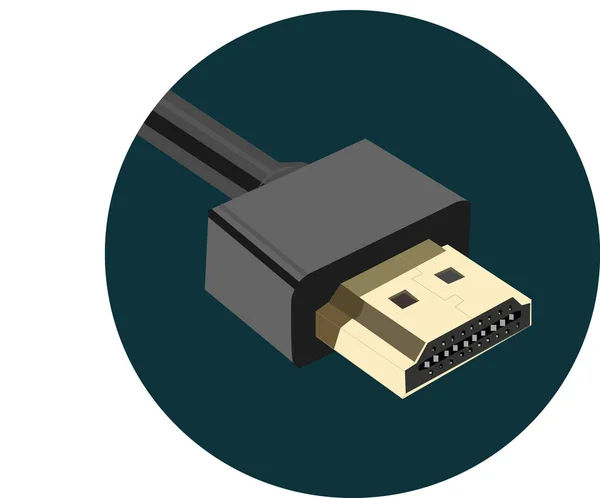 Illustrazione Vettoriale Dell Interfaccia Multimediale Alta Definizione Della Spina Hdmi — Vettoriale Stock