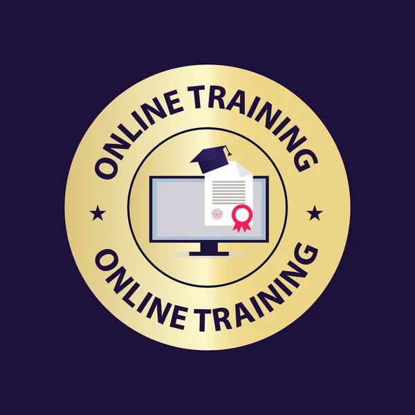 Onderwijs Opleiding Abstract Online Training Vector Stempel — Stockvector