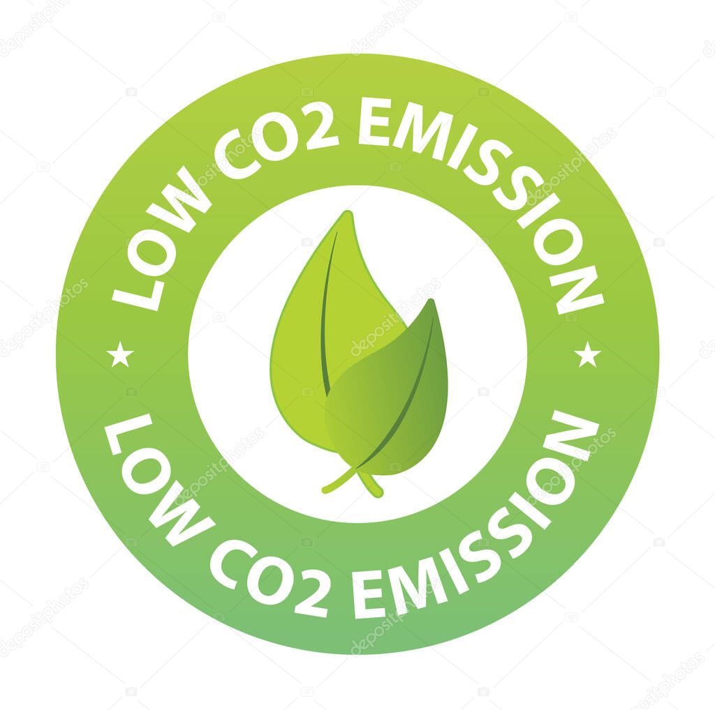 low carbon emission vector  stamp environment friendly, product label design elements