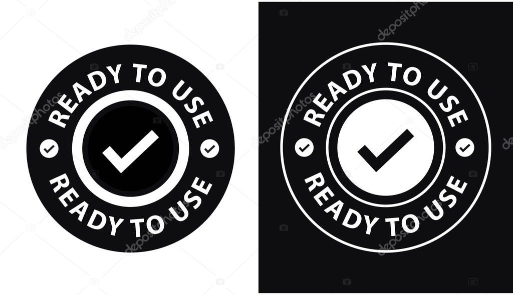 ready to use stamp, product labeling icon vector