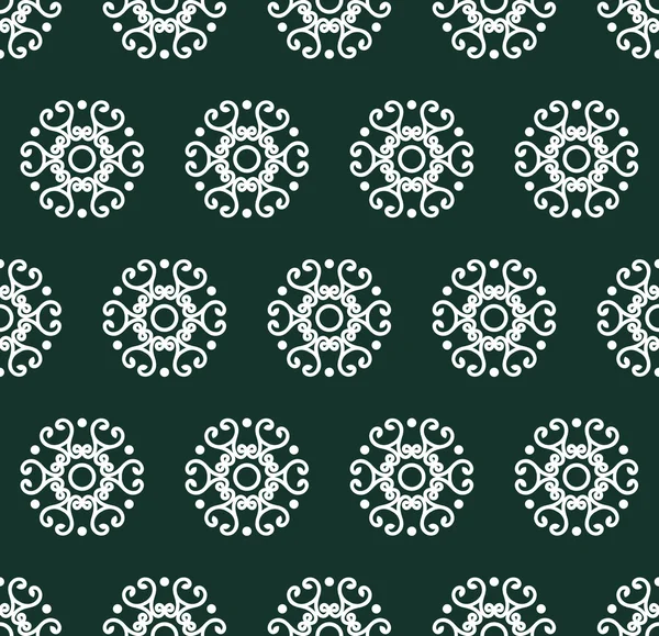 Derin yeşil Kafkasya seamless modeli üzerine beyaz