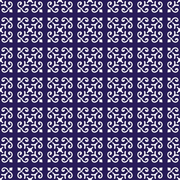 Derin mavi Kafkasya seamless modeli üzerine beyaz