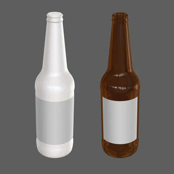 Modelo de garrafa de cerveja. Renderização 3D . — Fotografia de Stock