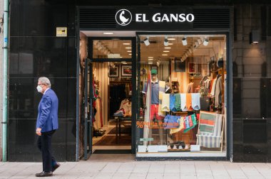 Valladolid, Spain - June 22, 2021: El Ganso Shop. Spanish cloth shop