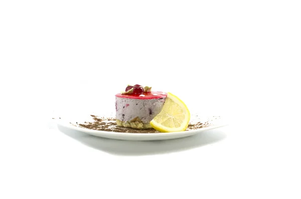 Pastel en forma de hongo, con un segmento de limón — Foto de Stock