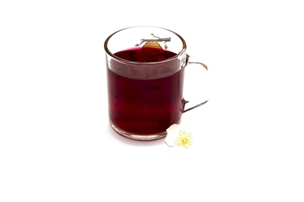 El vaso de té rojo brillante — Foto de Stock