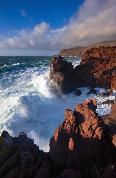 Lava field on the coast of the island of Iturup. Yankito plateau. Royalty Free Stock Images