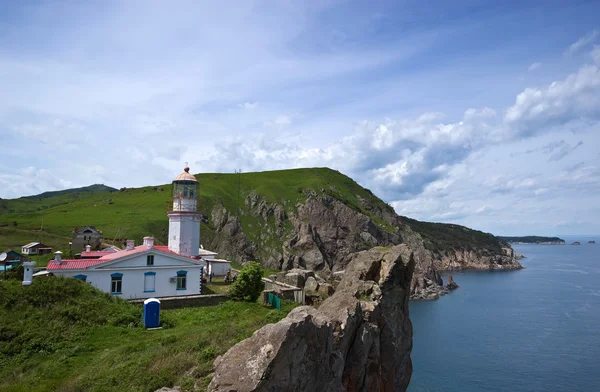 Lighthouse at Cape Gamow. — Stock Photo, Image