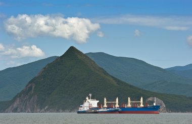 Nakhodka, Rusya Federasyonu-02.08.2015: tanker Zaliv'e Vostok balker Hint Okyanusu Bunkering. Nakhodka Bay. Doğu (Japonya) deniz. 02.08.2015
